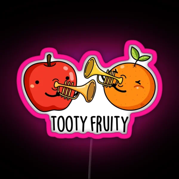 Tooty Fruity Musician Funny Fruit Puns RGB Neon Sign