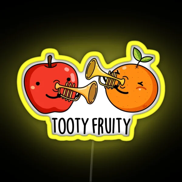 Tooty Fruity Musician Funny Fruit Puns RGB Neon Sign