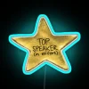 Neon sign reading 'Top Speaker in Effort'