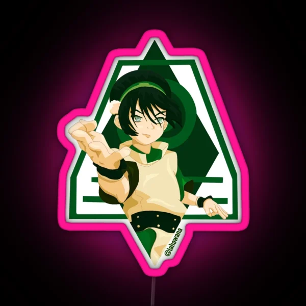 Toph Beifong ATLA Minimal Fan Art Earthbender Blind RGB Neon Sign