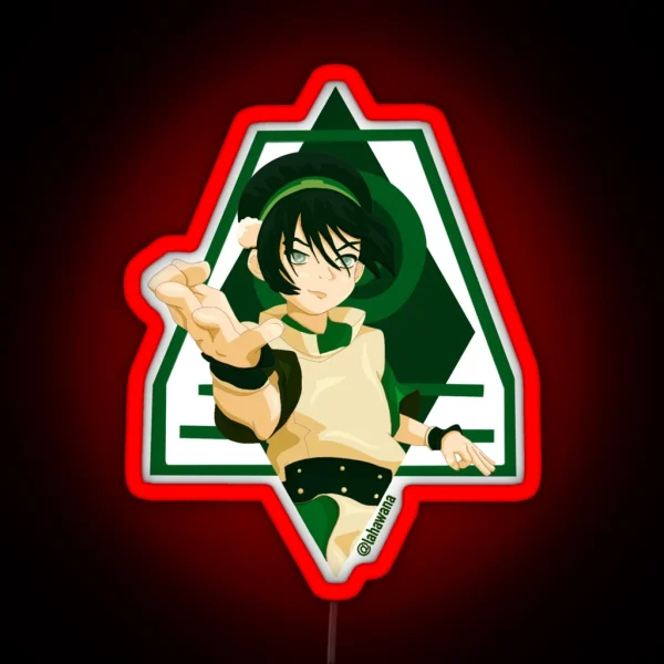 Toph Beifong ATLA Minimal Fan Art Earthbender Blind RGB Neon Sign