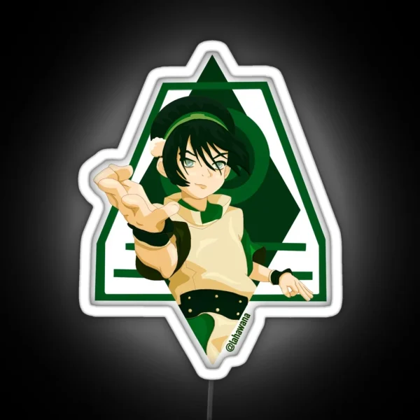 Toph Beifong ATLA Minimal Fan Art Earthbender Blind RGB Neon Sign