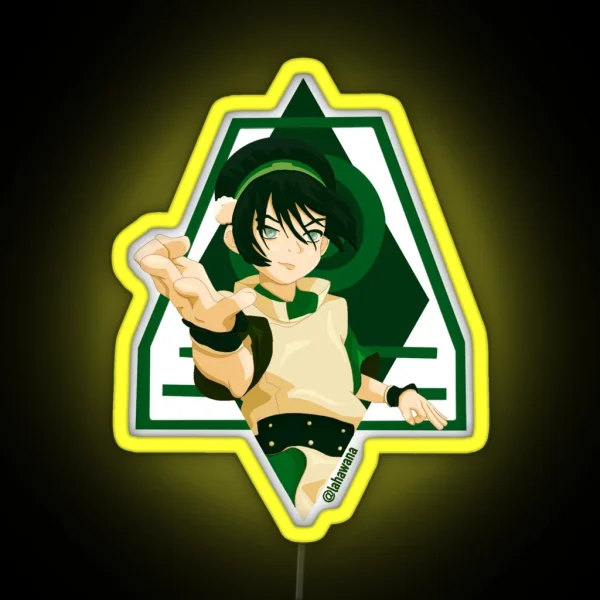 Toph Beifong ATLA Minimal Fan Art Earthbender Blind RGB Neon Sign