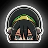 The Avatar's Chief of Security, Toph Beifong, standing in front of a neon sign that says "Peeper".