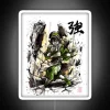 A close-up of Aang's friend Toph from the animated series Avatar, created with sumi and watercolor techniques, featuring a...