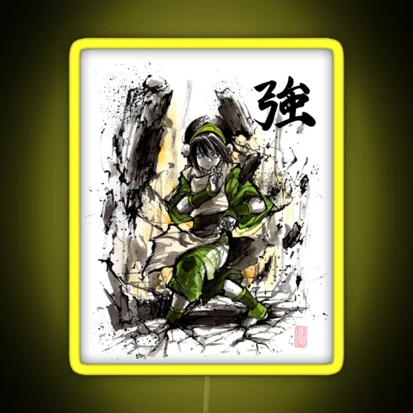 Toph From Avatar With Sumi And Watercolor RGB Neon Sign
