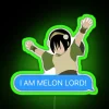 Neon sign reading 'I am Melon Lord'