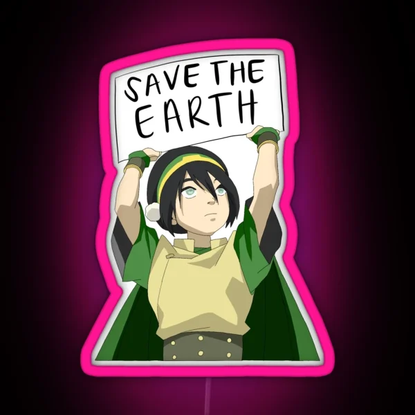 TOPH Save The Earth RGB Neon Sign
