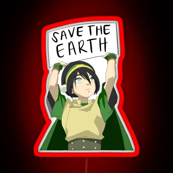 TOPH Save The Earth RGB Neon Sign