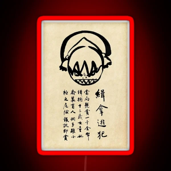 Toph Wanted Poster RGB Neon Sign