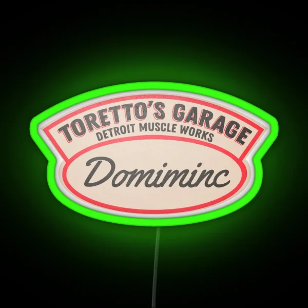 Toretto S Garage Dom RGB Neon Sign
