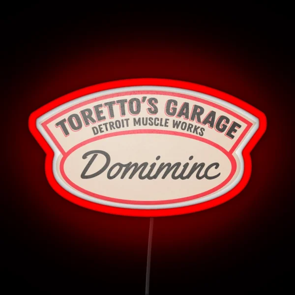Toretto S Garage Dom RGB Neon Sign