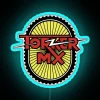 Old school BMX bike neon sign with bold blue hues and vibrant RGB colors.