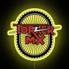 Old school BMX neon sign with yellow Torker MX logo in RGB color scheme.