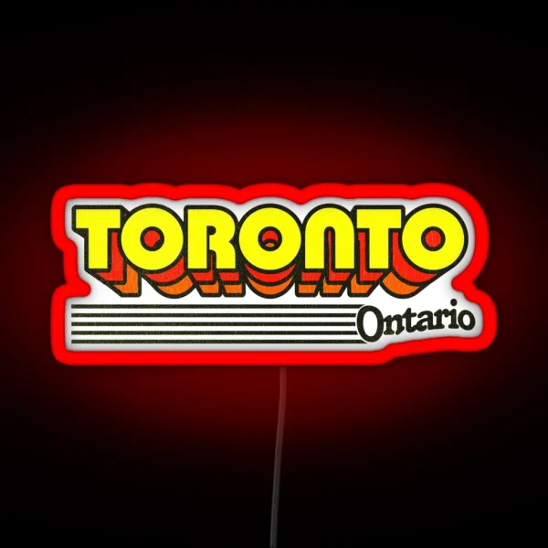 Toronto Ontario Retro Stripes RGB Neon Sign