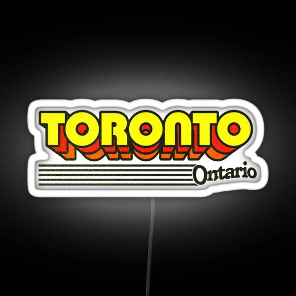 Toronto Ontario Retro Stripes RGB Neon Sign