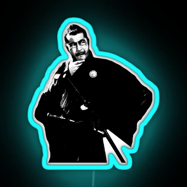Toshiro Mifune Sanjuro Kuwabatake Yojimbo Film Akira RGB Neon Sign