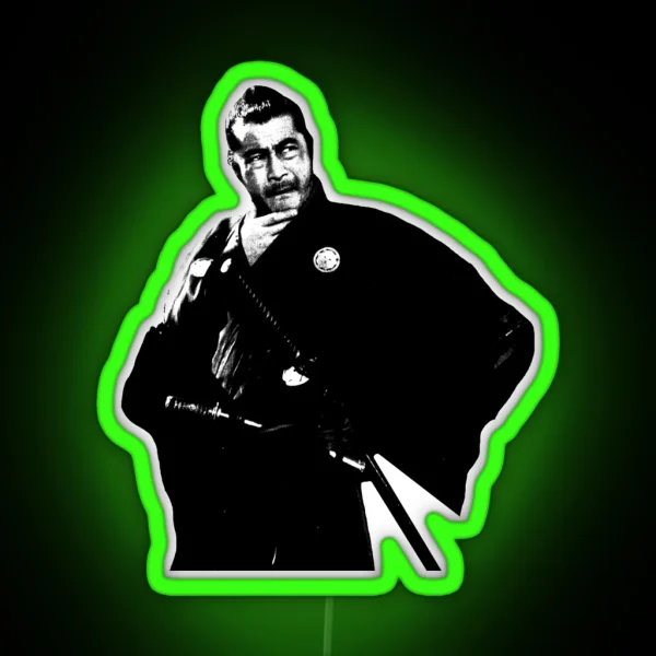 Toshiro Mifune Sanjuro Kuwabatake Yojimbo Film Akira RGB Neon Sign