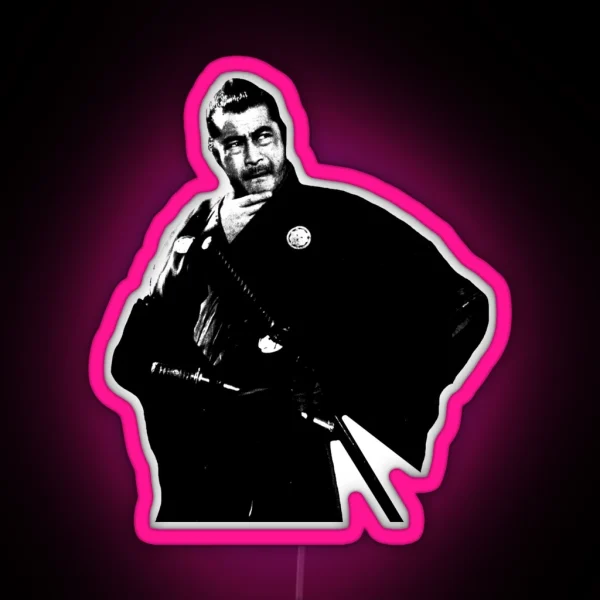 Toshiro Mifune Sanjuro Kuwabatake Yojimbo Film Akira RGB Neon Sign