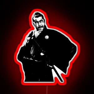 Toshiro Mifune Sanjuro Kuwabatake Yojimbo Film Akira Kurosawa RGB Neon Sign