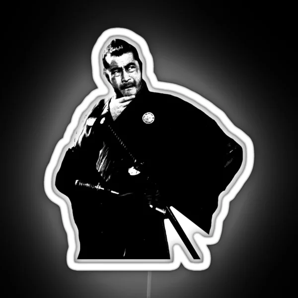 Toshiro Mifune Sanjuro Kuwabatake Yojimbo Film Akira RGB Neon Sign