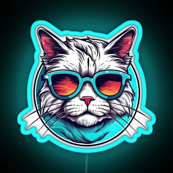 Totally Chill Cat RGB Neon Sign