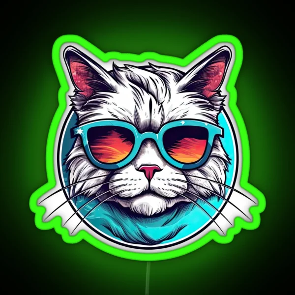 Totally Chill Cat RGB Neon Sign