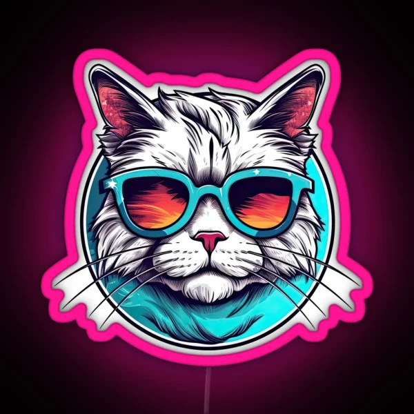 Totally Chill Cat RGB Neon Sign