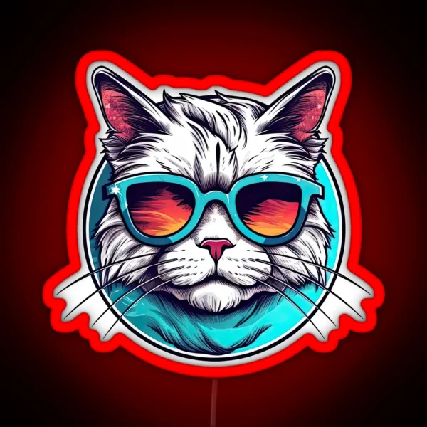 Totally Chill Cat RGB Neon Sign