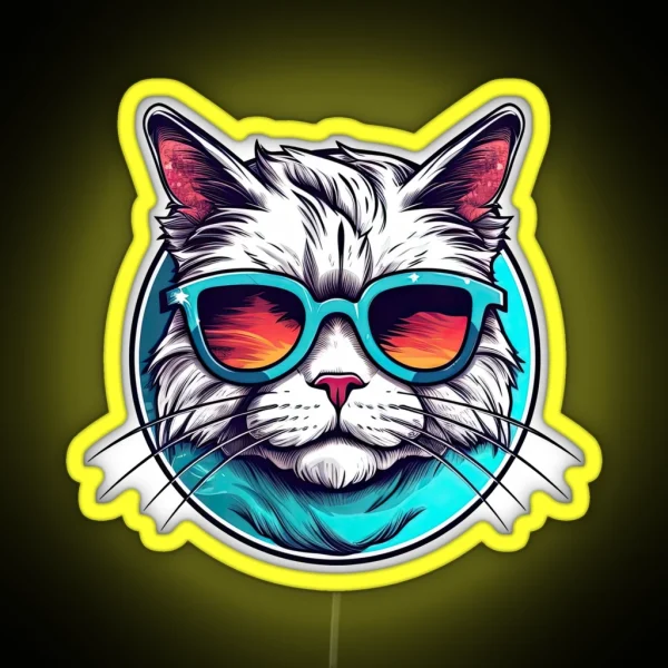 Totally Chill Cat RGB Neon Sign