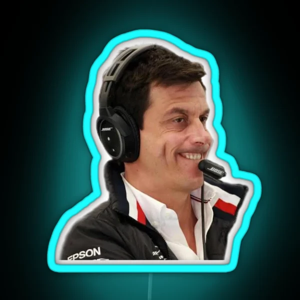 Toto Wolff Funny Face RGB Neon Sign