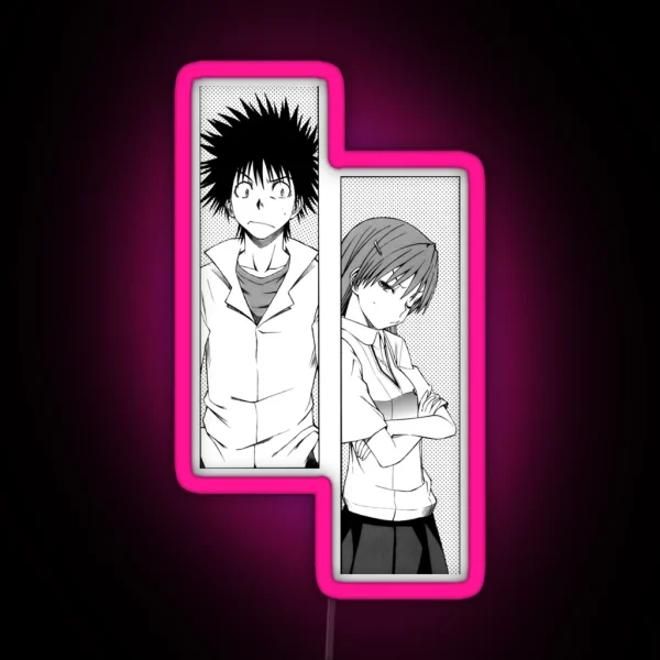 Touma X Misaka RGB Neon Sign