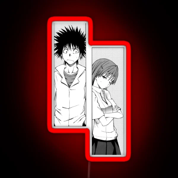 Touma X Misaka RGB Neon Sign