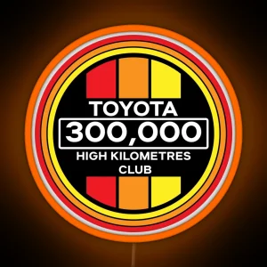 Toyota 300 000 High Kilometres Club RGB Neon Sign