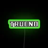 Toyota AE86 Sprinter Trueno illuminated with RGB neon sign, green glow.