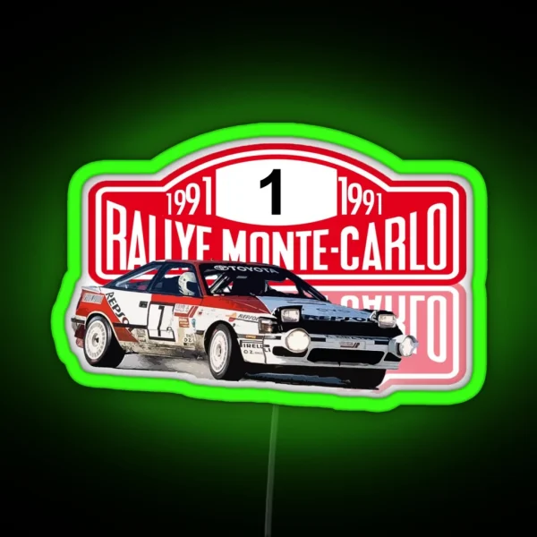 TOYOTA CELICA RALLY MONTECARLO CARLOS SAINZ RGB Neon Sign