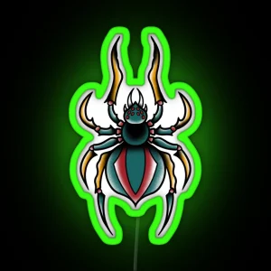 Traditional Tattoo Spider RGB Neon Sign