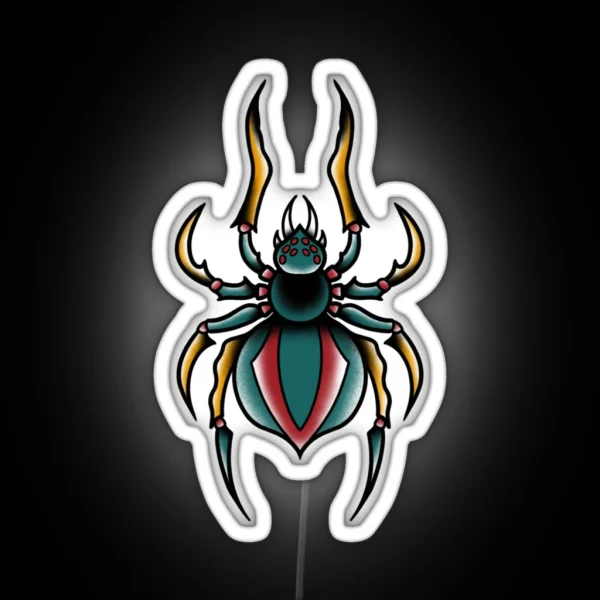 Traditional Tattoo Spider RGB Neon Sign