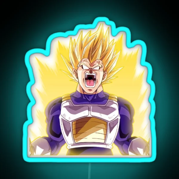 Train Insaiyan Angry Vegeta Super Saiyan My Bulma DB RGB Neon Sign