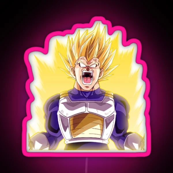 Train Insaiyan Angry Vegeta Super Saiyan My Bulma DB RGB Neon Sign