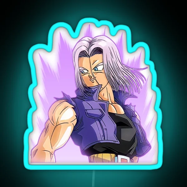 Train Insaiyan Future Trunks Long Hair DB DBZ DBGT DBS RGB Neon Sign