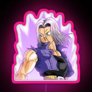 Train Insaiyan Future Trunks Long Hair DB DBZ DBGT DBS RGB Neon Sign