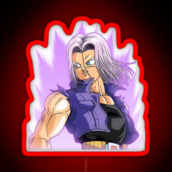 Train Insaiyan Future Trunks Long Hair DB DBZ DBGT DBS RGB Neon Sign