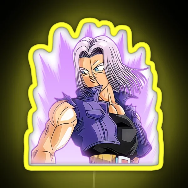 Train Insaiyan Future Trunks Long Hair DB DBZ DBGT DBS RGB Neon Sign