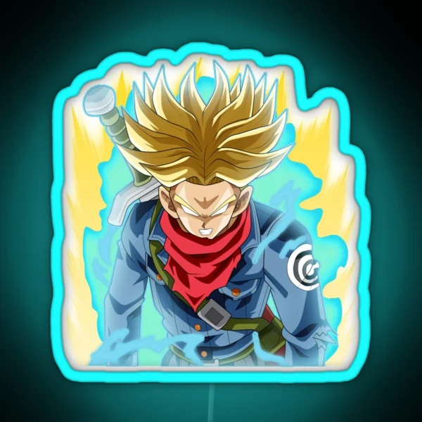 Train Insaiyan Super Saiyan Rage Ikari Future Trunks DB RGB Neon Sign
