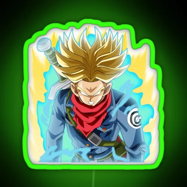Train Insaiyan Super Saiyan Rage Ikari Future Trunks DB RGB Neon Sign