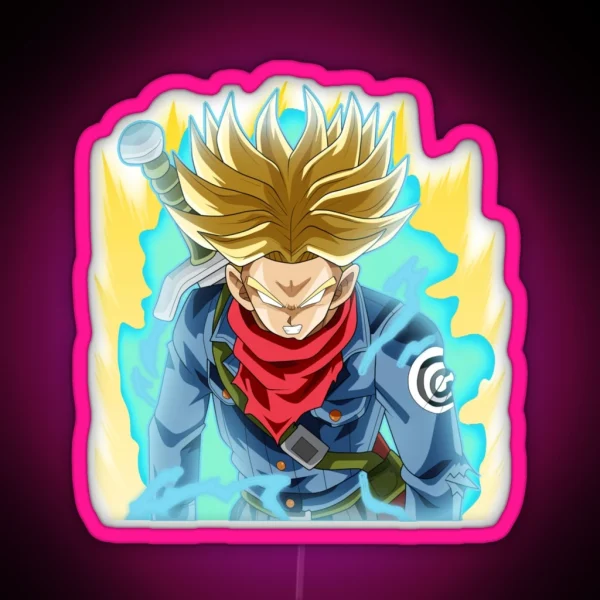 Train Insaiyan Super Saiyan Rage Ikari Future Trunks DB RGB Neon Sign