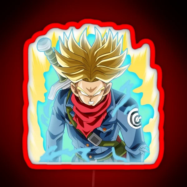 Train Insaiyan Super Saiyan Rage Ikari Future Trunks DB RGB Neon Sign