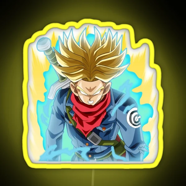 Train Insaiyan Super Saiyan Rage Ikari Future Trunks DB RGB Neon Sign