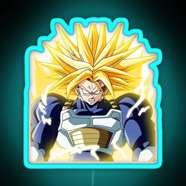 Train Insaiyan Ultra Trunks Super Saiyan Third Grade DB RGB Neon Sign